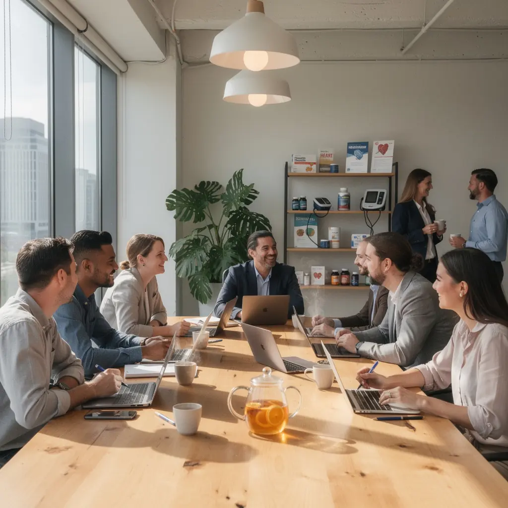 Šviežių mandarino vaisių kompozicija, skirta širdies sveikatai, apgaubta kvapnaus garo.