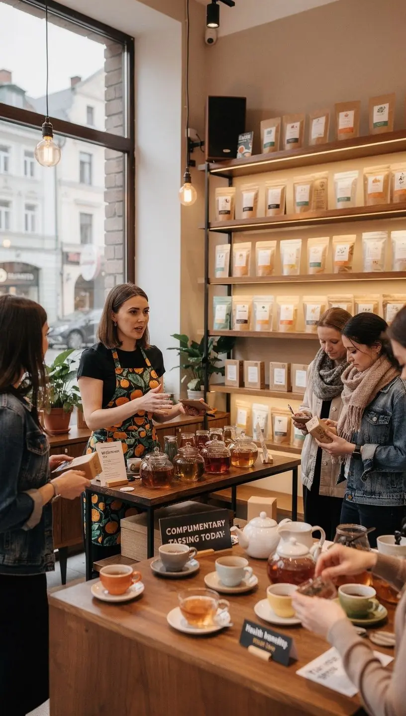 Saldus mandarinas ant stalo, šalia arbatos puodelio, simbolizuojantis širdies sveikatą.